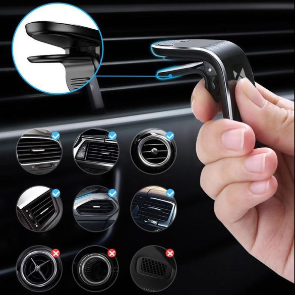 Wozinsky Magnetic Phone Holder univerzális autós telefontartó szellőzőrácsra, fekete