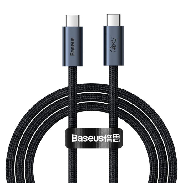 Baseus Flash USB-C/USB-C USB 4 gen. 40 Gbps videó, adat és töltőkábel, 8K, 60Hz video, 100W, 100 cm, szürke