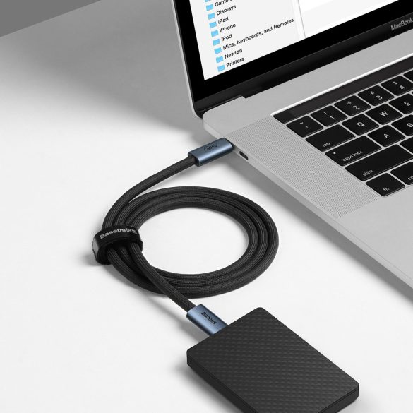 Baseus Flash USB-C/USB-C USB 4 gen. 40 Gbps videó, adat és töltőkábel, 8K, 60Hz video, 100W, 100 cm, szürke