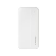   Wozinsky Li-Po WPBWE1 Powerbank, hordozható külső akkumulátor 2xUSB-A/USB-C/Micro-USB, 10000 mAh, fehér