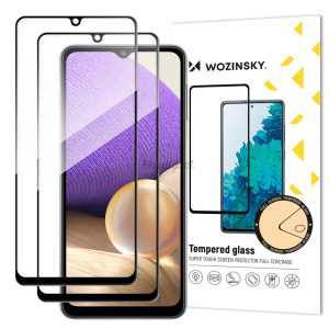 Wozinsky 2db Glass Screen 5D Full Glue Samsung Galaxy A32 5G teljes kijelzős edzett üvegfólia, 9H keménységű, tokbarát, fekete