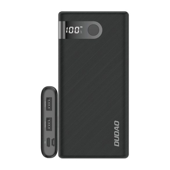 Dudao K9Pro-02 Power Bank hordozható külső akkumulátor 2xUSB/USB-C/micro USB, 10000 mAh, 2A, fekete