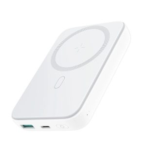 Joyroom JR-W020 Mini Magsafe Wireless Powerbank, Magsafe kompatibilis  hordozható külső akkumulátor és vezeték nélküli töltő, PD, QC, 10000 mAh, 20W, fehér