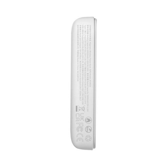 Joyroom JR-W020 Mini Magnetic Wireless Powerbank, magsafe kompatibilis  hordozható külső akkumulátor és vezeték nélküli töltő, PD, QC, 10000 mAh, 20W, fehér