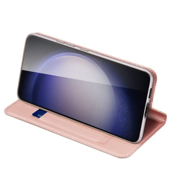 Dux Ducis Skin Pro Samsung Galaxy S23 FE oldalra nyíló tok, rozé arany