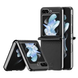   Dux Ducis Flip Leather Case Samsung Galaxy Z Flip 5 eredeti bőr hátlap, tok, fekete