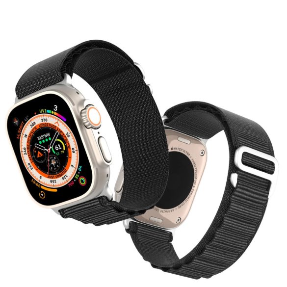 Dux Ducis Buckle Strap for Apple Watch 1/2/3/4/5/6/7/8/9/SE/Ultra, 38/40/41mm óraszíj, fekete