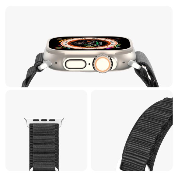 Dux Ducis Buckle Strap for Apple Watch 1/2/3/4/5/6/7/8/9/SE/Ultra, 38/40/41mm óraszíj, fekete