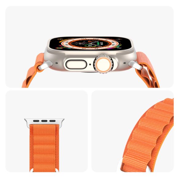 Dux Ducis Buckle Strap for Apple Watch 1/2/3/4/5/6/7/8/9/SE/Ultra, 38/40/41mm óraszíj, narancssárga