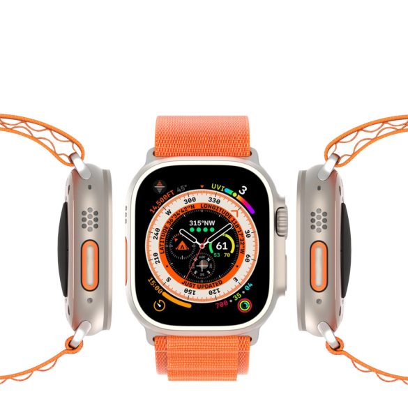 Dux Ducis Buckle Strap for Apple Watch 1/2/3/4/5/6/7/8/9/SE/Ultra, 38/40/41mm óraszíj, narancssárga