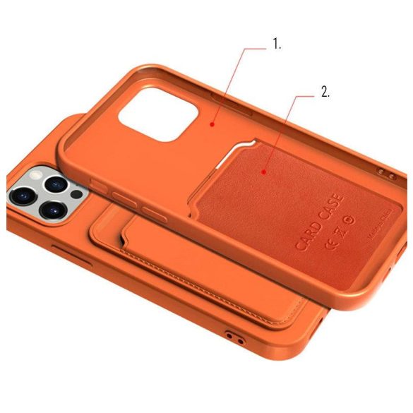 Card Case Silicone Samsung Galaxy A32 5G hátlap, tok, fekete