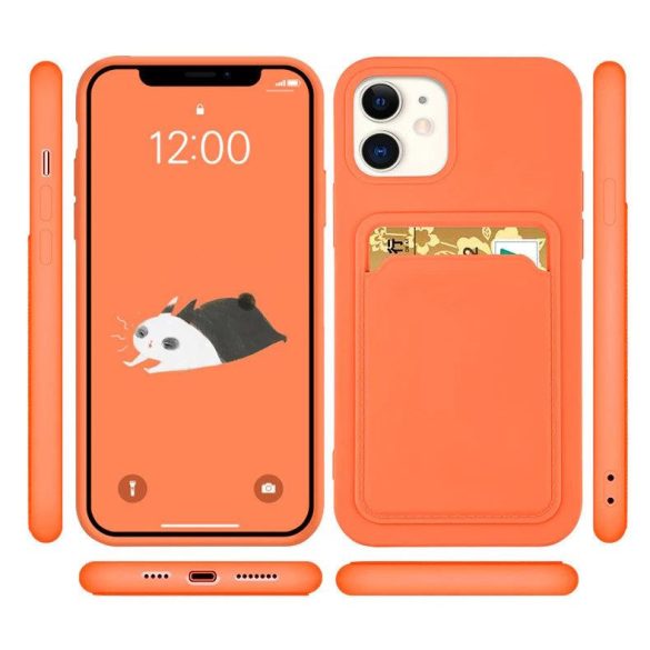 Card Case Silicone Samsung Galaxy A32 5G hátlap, tok, fekete