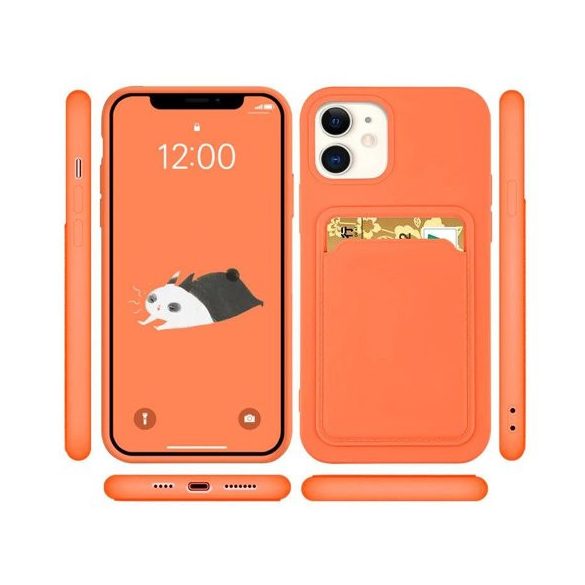 Card Case Silicone Samsung Galaxy A32 4G hátlap, tok, bordó