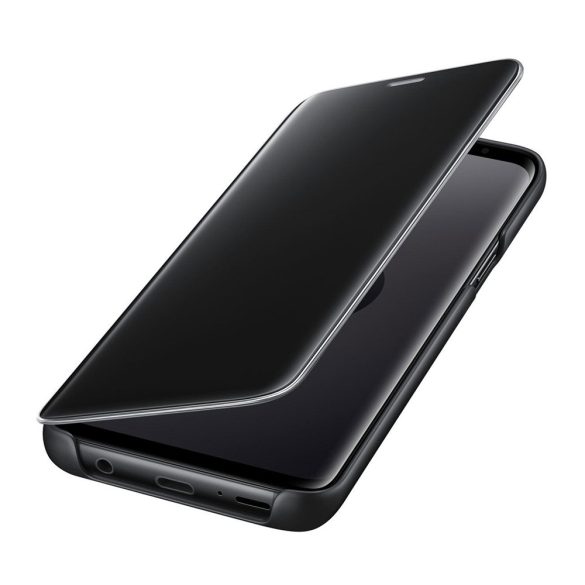 Clear View Case Cover Samsung Galaxy A32 5G/A13 5G oldalra nyíló tok, tok, fekete
