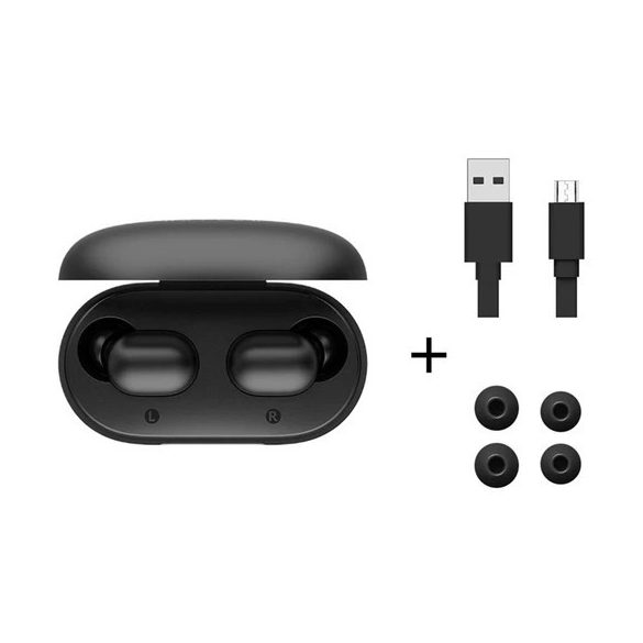 Xiaomi Haylou TWS GT1 (2022) Bluetooth 5.2 headset, fülhallgató, töltő tokkal, fekete