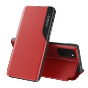   Eco Leather View Case Xiaomi Redmi Note 10/Note 10S oldalra nyíló tok, piros