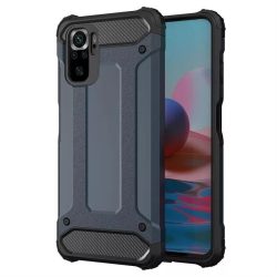   Hybrid Armor Tough Rugged Xiaomi Redmi Note 10/Note 10S ütésálló hátlap, tok, sötétkék