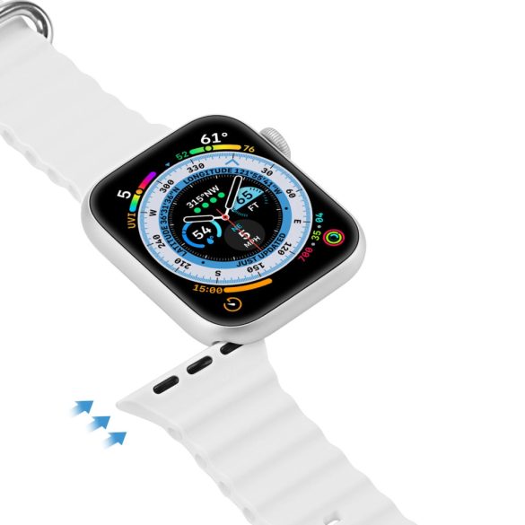 Dux Ducis Strap Apple Watch 2/3/4/5/6/7/8/9/SE, 38/40/41mm óraszíj, fehér