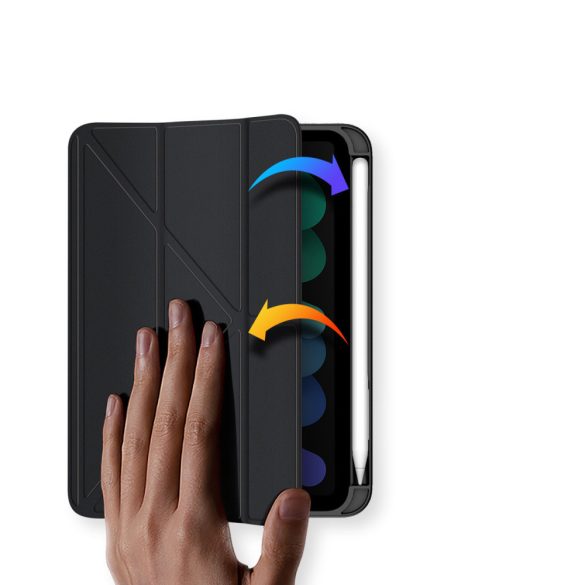 Dux Ducis Magi Series iPad Mini 6 (2021) oldalra nyíló smart tok érintőceruza tartóval, fekete