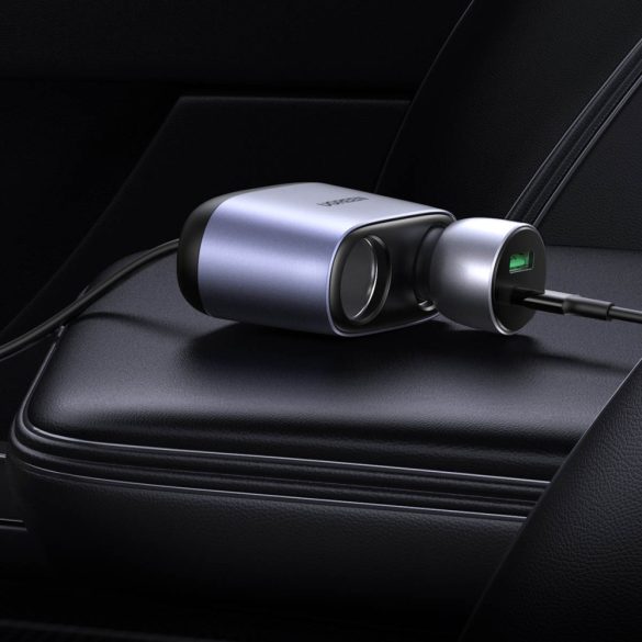 Ugreen CD252 Car Charger Splitter USB-A/USB-C PD/QC univerzális autós szivargyújtó töltő és elosztó, 216W, fekete