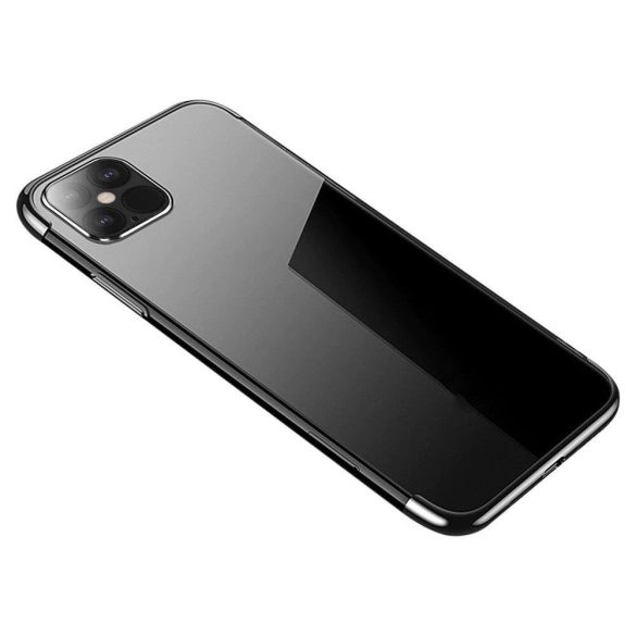 Clear Color Case Samsung Galaxy A52 4G/A52 5G/A52s 5G szilikon hátlap, tok, átlátszó-fekete