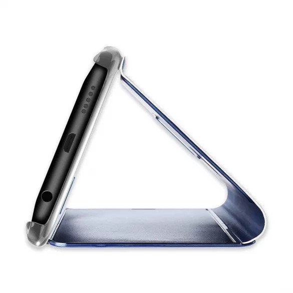 Clear View Case Flip Cover For Samsung Galaxy S22 oldalra nyíló tok, sötétkék