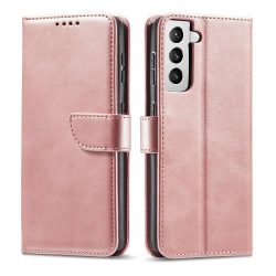   Smart Elegant Samsung Galaxy S22 Plus oldalra nyíló tok, rózsaszín