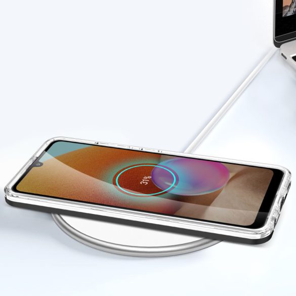 Clear 3in1 Case Samsung Galaxy A32 5G ütésálló hátlap, tok, fekete