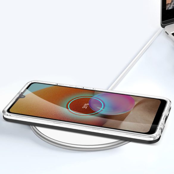 Clear 3in1 Case Samsung Galaxy A32 5G ütésálló hátlap, tok, fekete