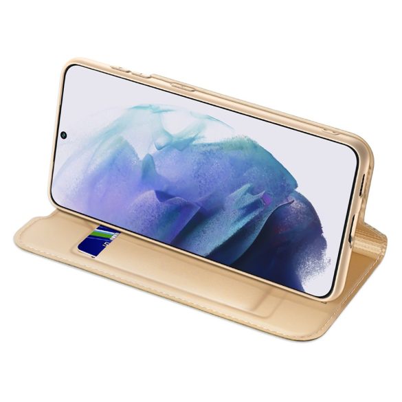Dux Ducis Skin Pro Samsung Galaxy S22 Plus oldalra nyíló tok, arany