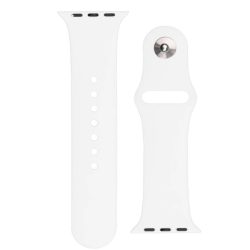   Silicone Strap Apple Watch 2/3/4/5/6/7/8/9/SE, 38/40/41mm szilikon óraszíj, fehér