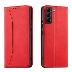   Magnet Fancy Case Samsung Galaxy S22 Plus oldalra nyíló tok, piros