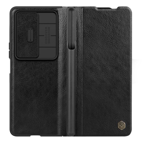 Nillkin Qin Leather Pro Samsung Galaxy Z Fold 4 oldalra nyíló tok, fekete