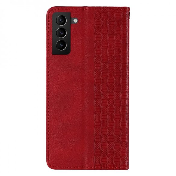 Magnet Strap Case Samsung Galaxy S22 Plus oldalra nyíló tok, piros