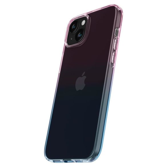 Spigen Liquid Crystal Gradiation iPhone 15 hátlap, tok, kék-rózsaszín