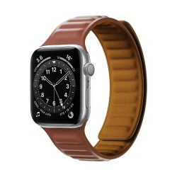   Magnetic Strap Apple Watch 7/8/9, 45mm mágneses óraszíj, barna 