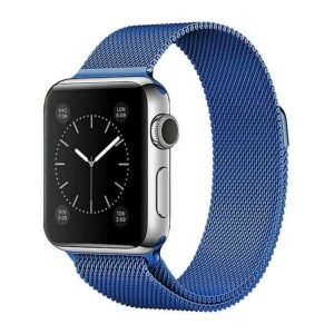 Magnetic Strap Apple Watch 2/3/4/5/6/SE, 38/40mm mágneses fém óraszíj, kék 