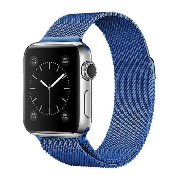 Magnetic Strap Apple Watch 7/8/9, 41mm mágneses fém óraszíj, kék 