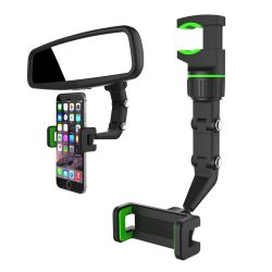   Adjustable Car Rearview Mirror Holder visszapillantóra szerelhető autós telefontartó, fekete-zöld