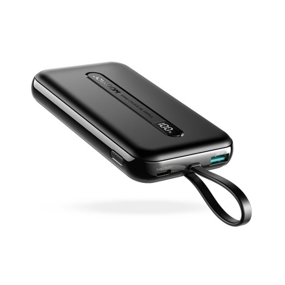 Joyroom JR-L001 Linglong Power Bank hordozható külső akkumulátor, USB-C/USB micro/lightning kábellel, 10000 mAh, 20W, fekete