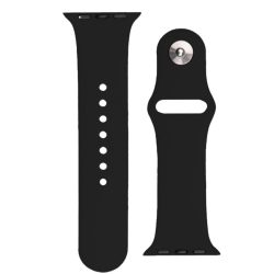   Silicone Strap Apple Watch 2/3/4/5/6/7/8/9/SE, 38/40/41mm szilikon óraszíj, fekete