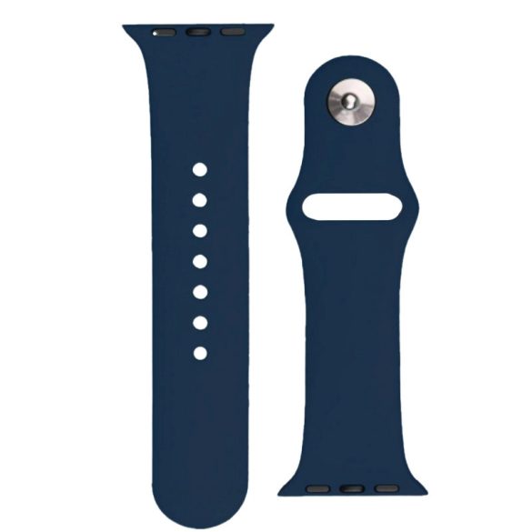 Silicone Strap Apple Watch 2/3/4/5/6/7/8/9/SE, 42/44/45mm szilikon óraszíj, sötétkék