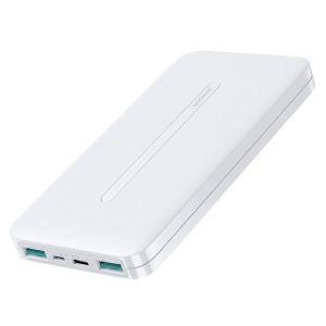 Joyroom JR-T012 Power Bank hordozható külső akkumulátor 2xUSB, 10000 mAh, 2.1A, fehér