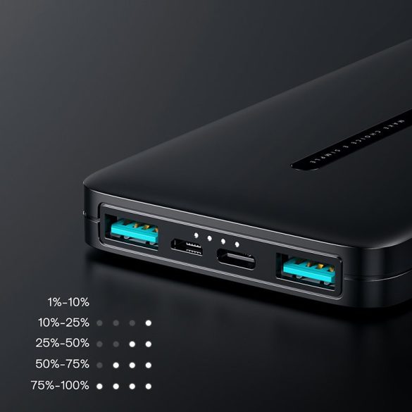 Joyroom JR-T012 Power Bank hordozható külső akkumulátor 2xUSB, 10000 mAh, 2.1A, fehér