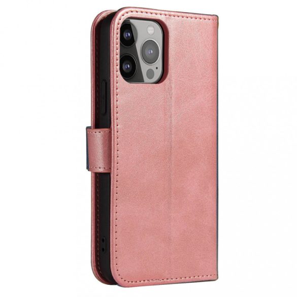 Smart Elegant iPhone 14 Pro oldalra nyíló tok, rózsaszín