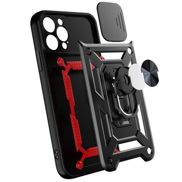 Hybrid Armor Camshield Case iPhone 14 Pro ütésálló hátlap, tok, fekete