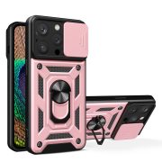   Hybrid Armor Camshield Case iPhone 14 Pro Max ütésálló hátlap, tok, rózsaszín