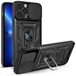   Hybrid Armor Camshield Case iPhone 13 Pro Max ütésálló hátlap, tok, fekete