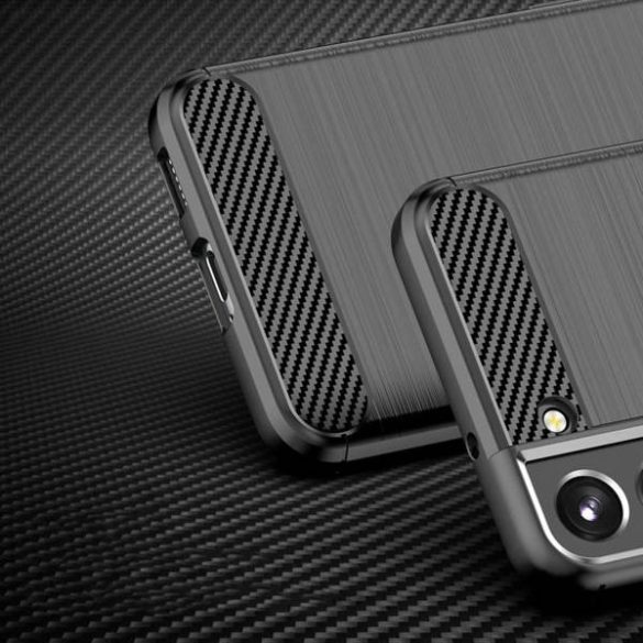 Carbon Case Flexible Samsung Galaxy S23 Plus hátlap, tok, fekete