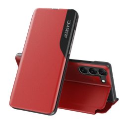   Eco Leather View Case Samsung Galaxy S23 Plus oldalra nyíló tok piros